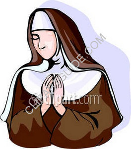 graphic of a nun praying