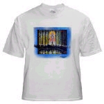 This T-shirt exhibits Ave Maria and Aquarian Dawn paintings.